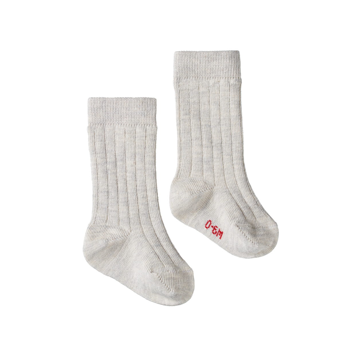 Organic Cotton Rib Socks - Light Grey
