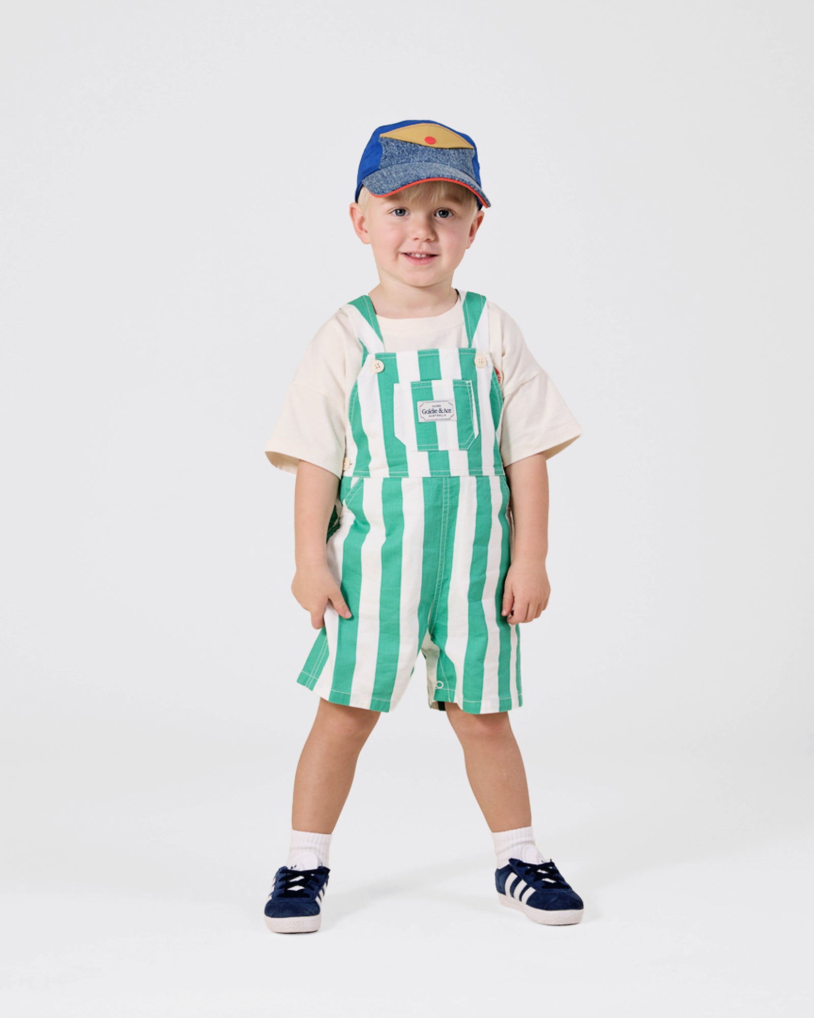 COLOUR BLOCK VINTAGE DENIM CAP