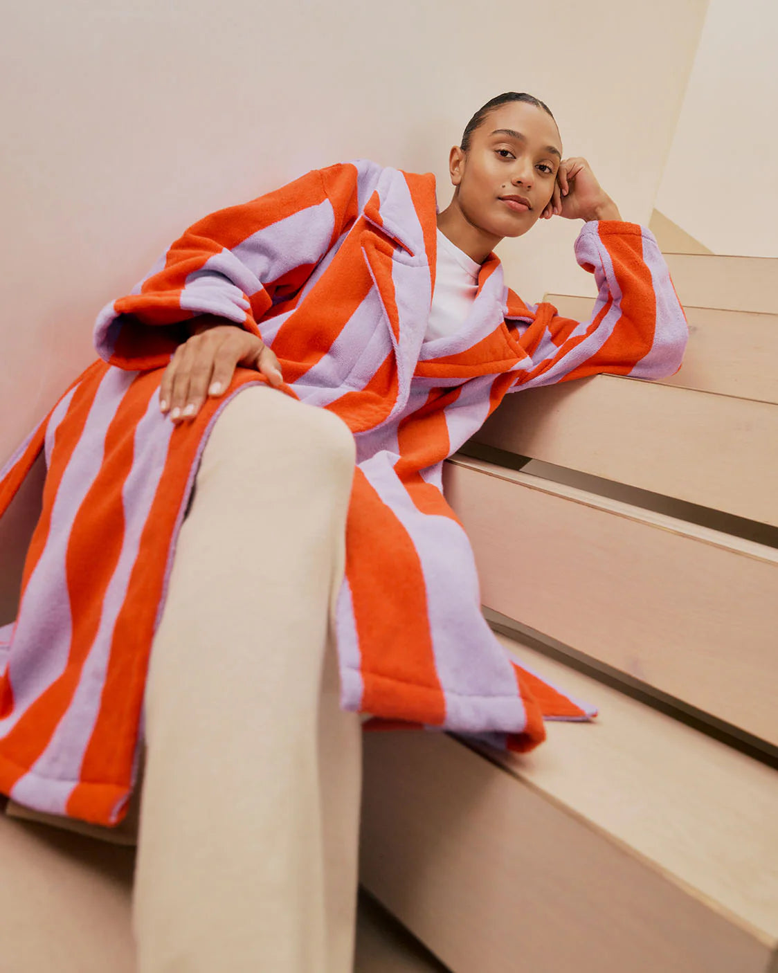 Robe - Grapefruit Stripes