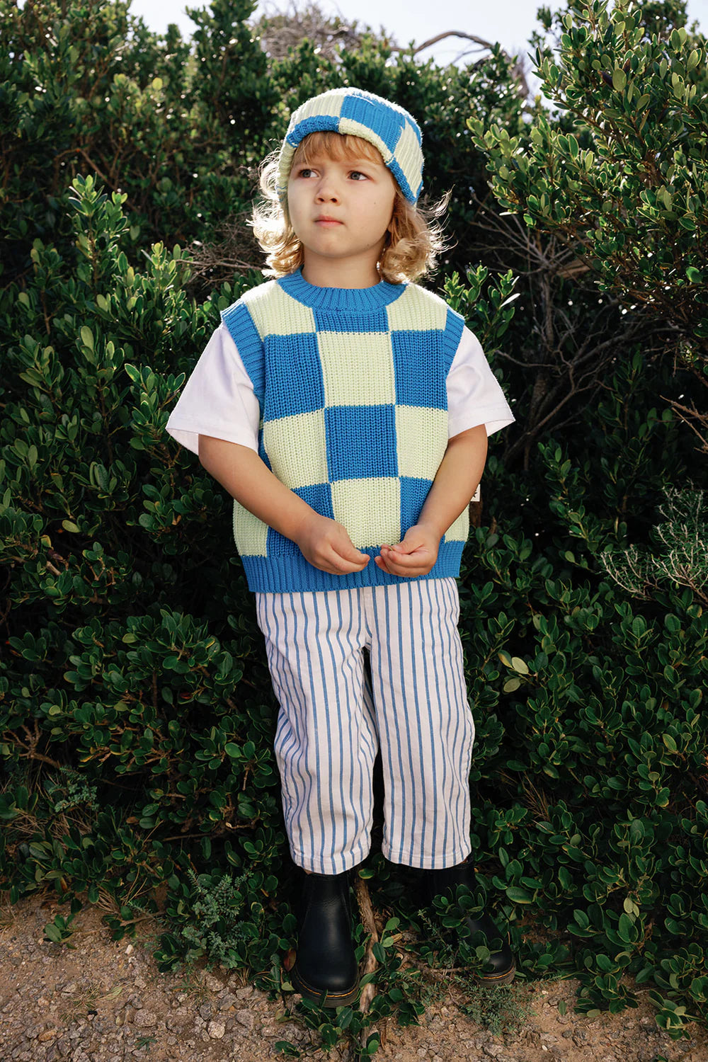 Nonno Vest - Blue + Lime