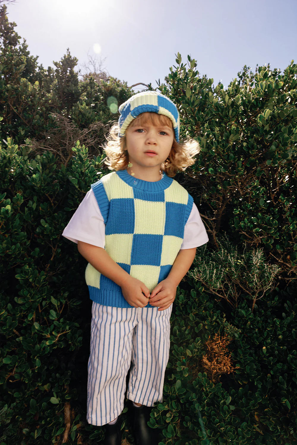 Nonno Vest - Blue + Lime