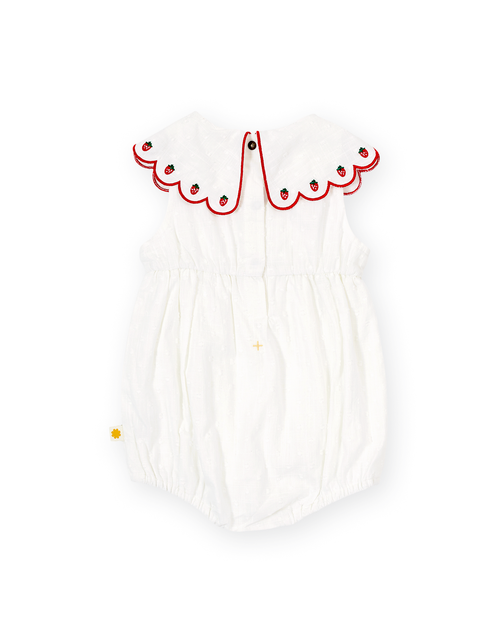SCALLOP COLLAR STRAWBERRY ROMPER