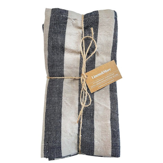 Forage Napkins S/4 - Taupe Black Stripe