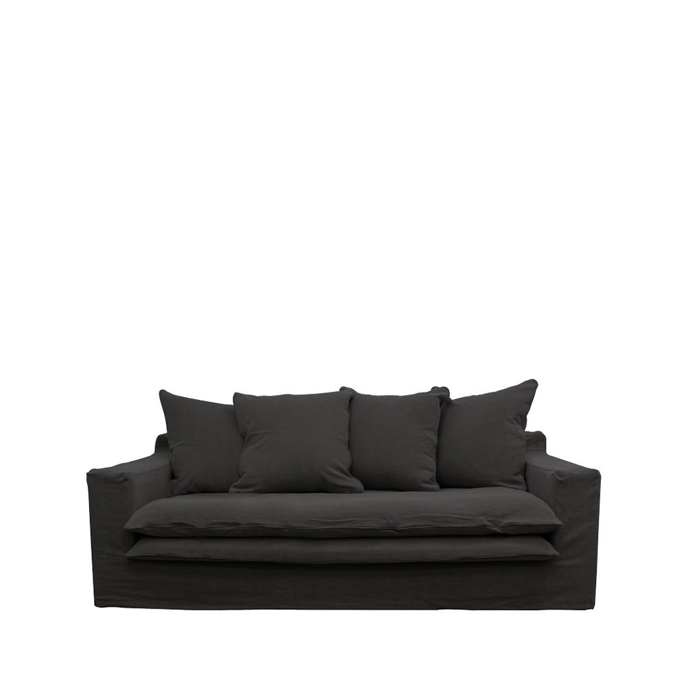 Keely 2 Seater Slipcover Sofa - Black