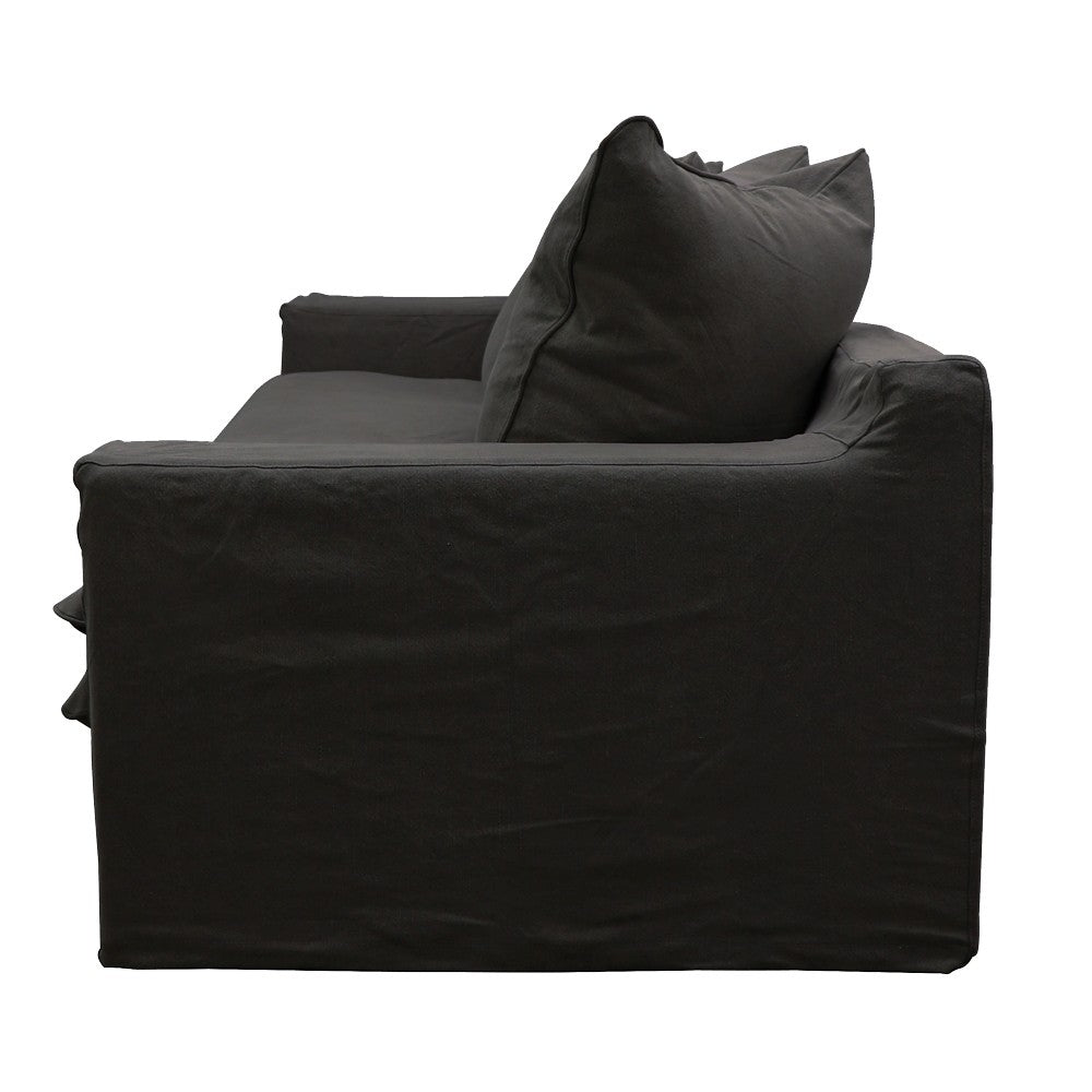 Keely 2 Seater Slipcover Sofa - Black