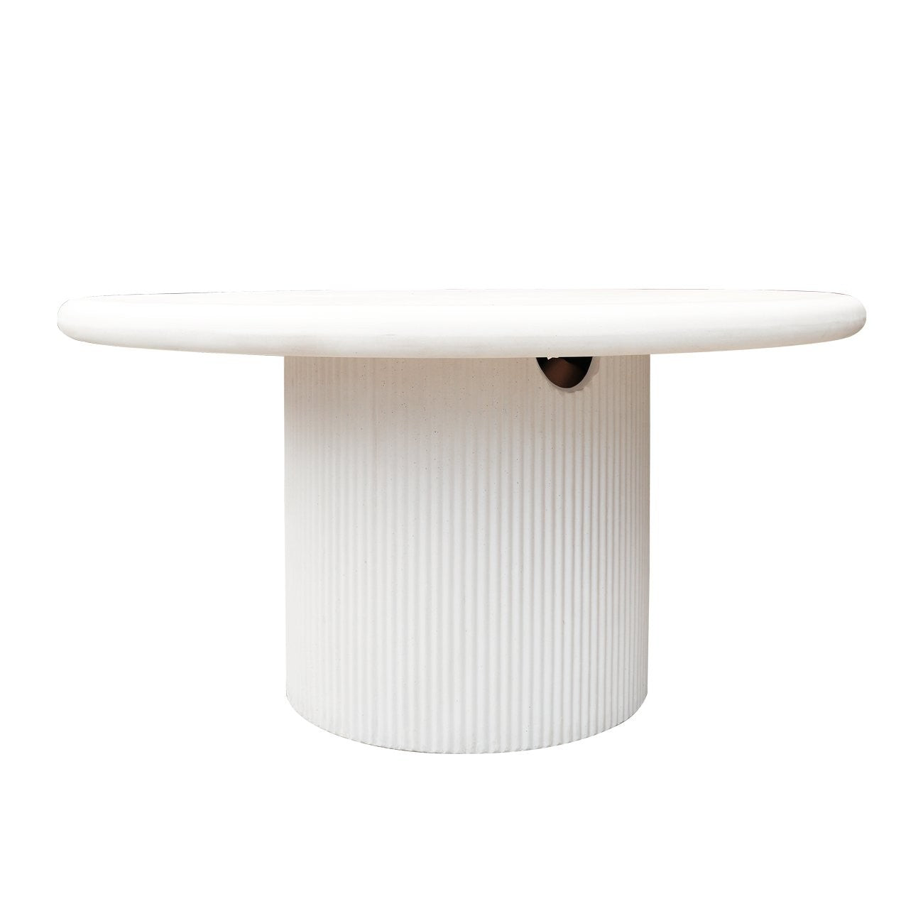 Patras Round Concrete Table - White