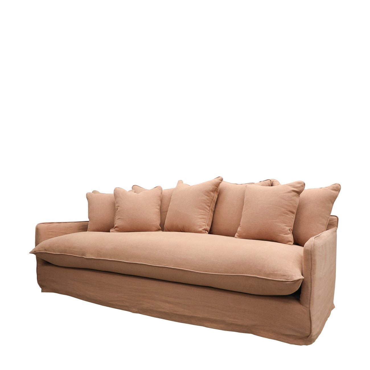 Lotus 3 Seater Slipcover Sofa - Brick