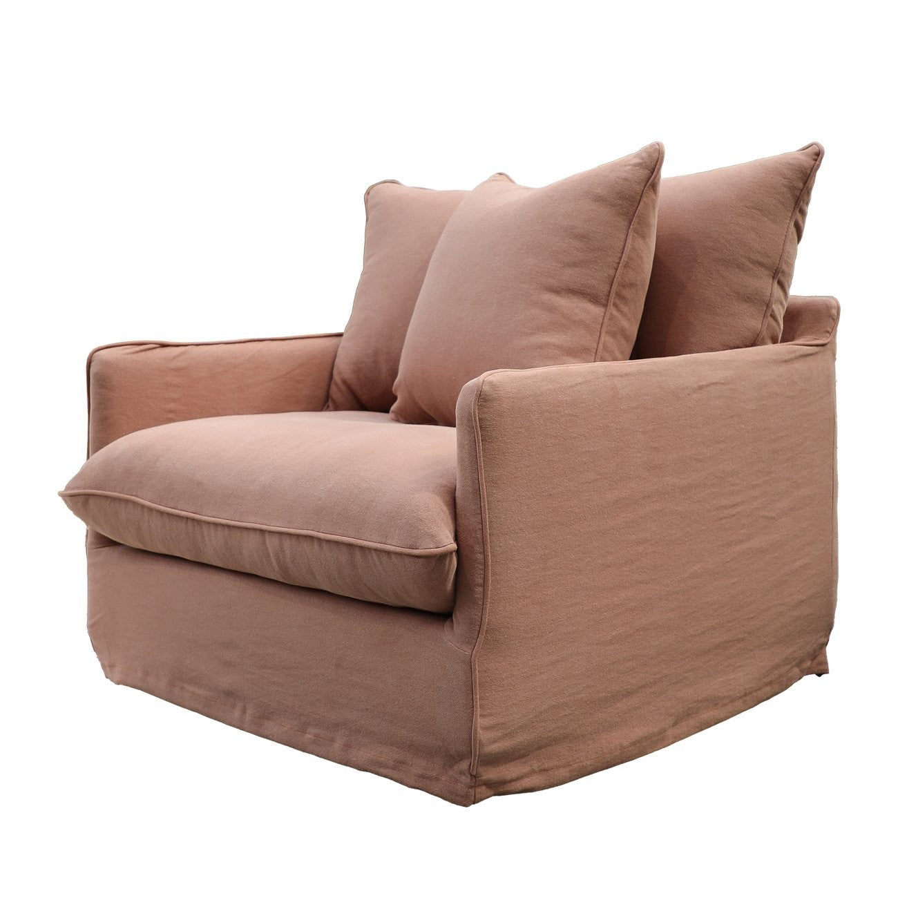 Lotus Slipcover Armchair - Brick
