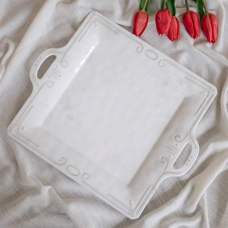 Melamine French Grey Rectangle Platter 45cm