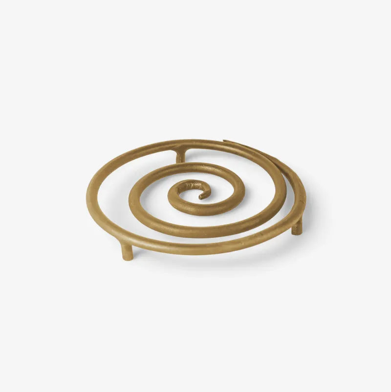 Spiral Forged Trivet Antique Brass