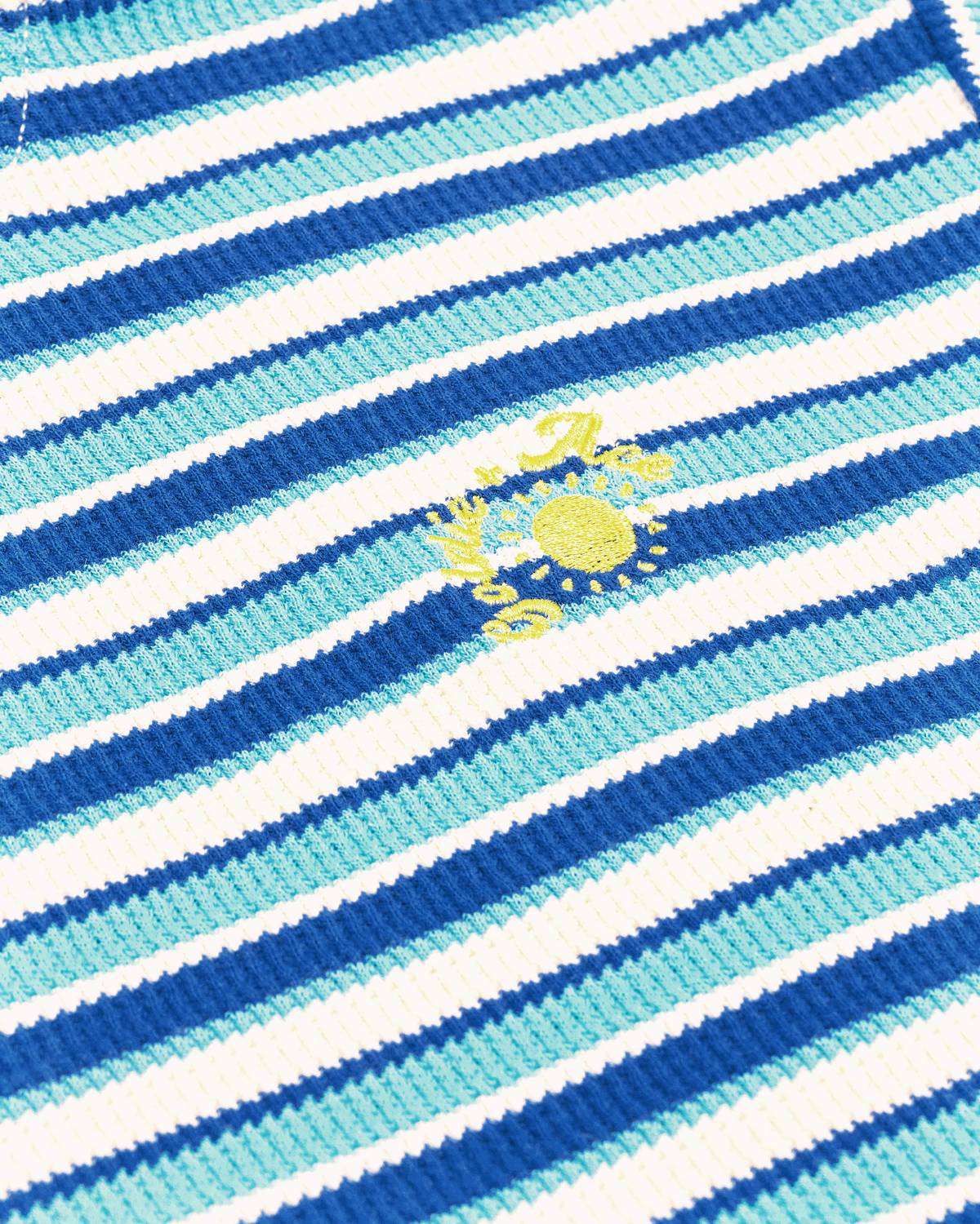 WAFFLE STRIPE T-SHIRT BLUE
