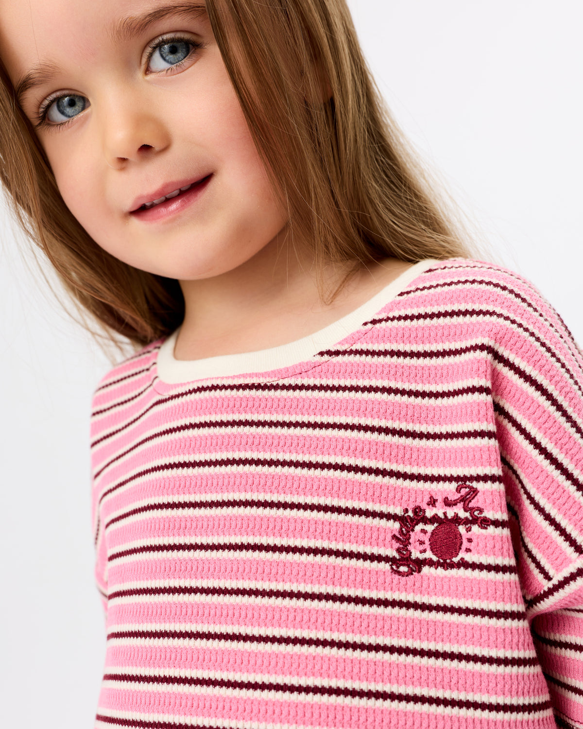 WAFFLE STRIPE T-SHIRT PINK