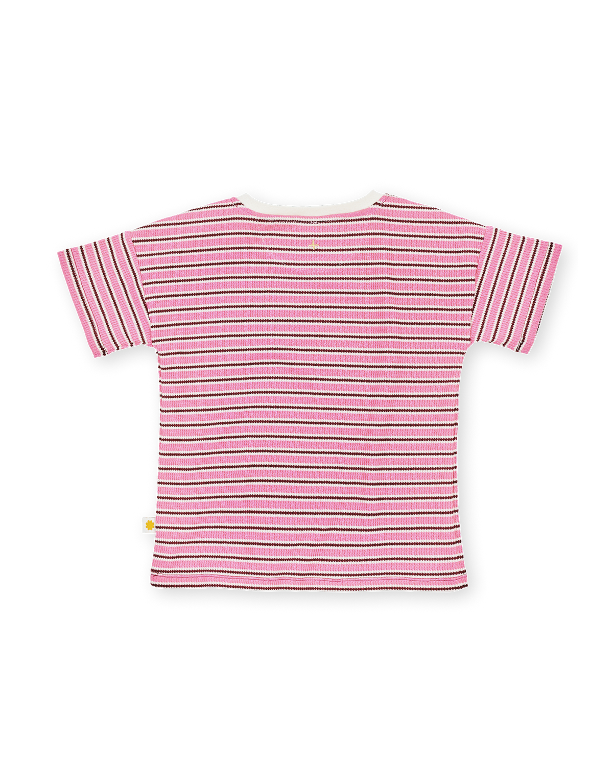 WAFFLE STRIPE T-SHIRT PINK