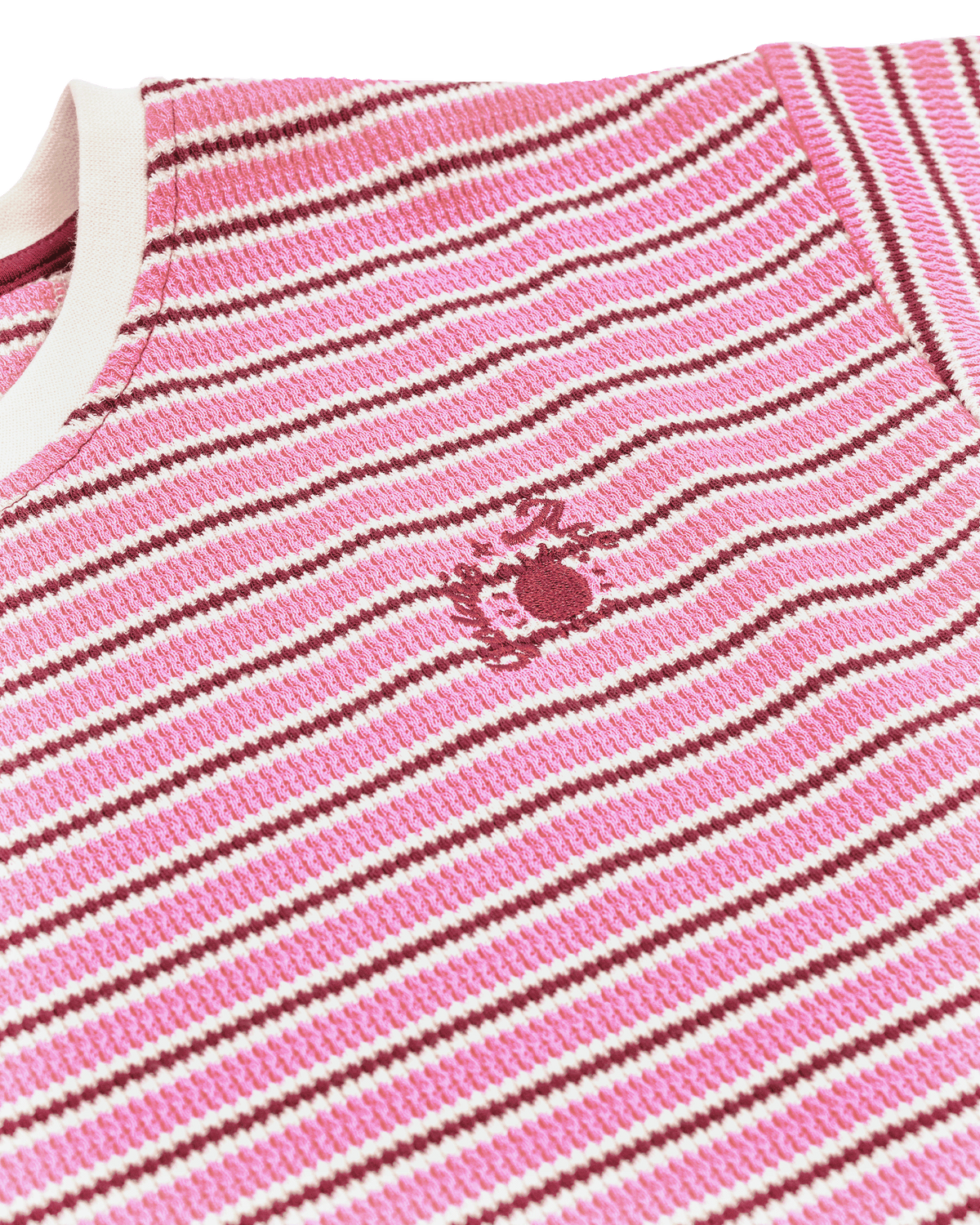 WAFFLE STRIPE T-SHIRT PINK