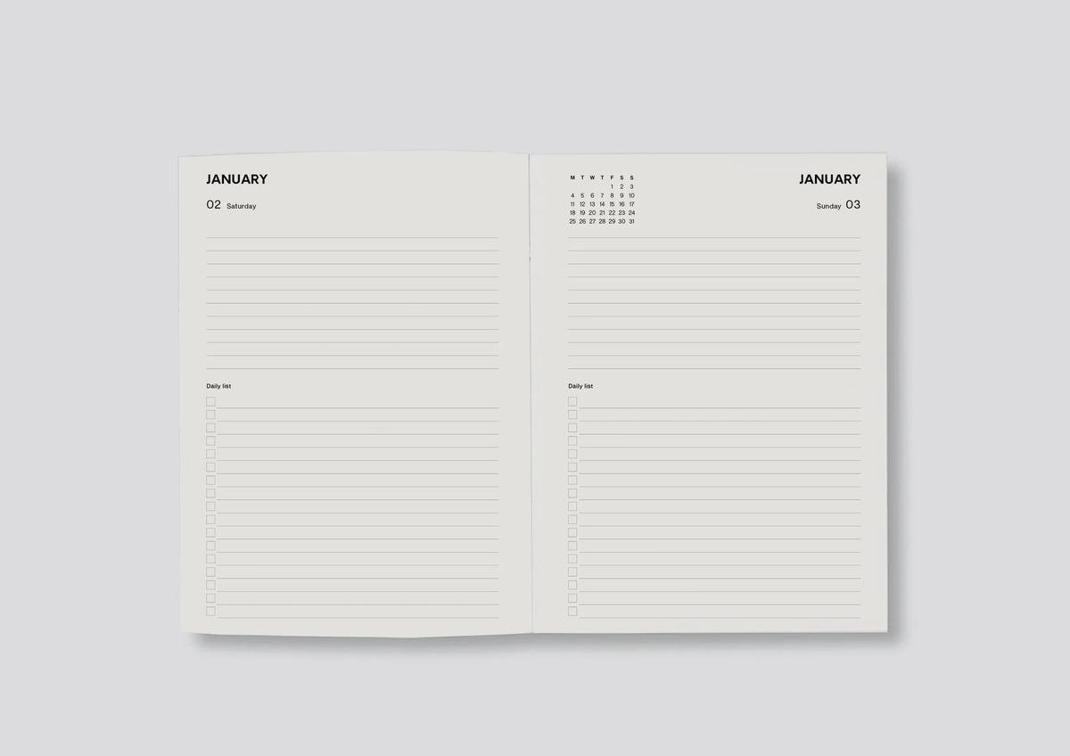Lettuce 2027 Daily Diary | Minimal Typographic