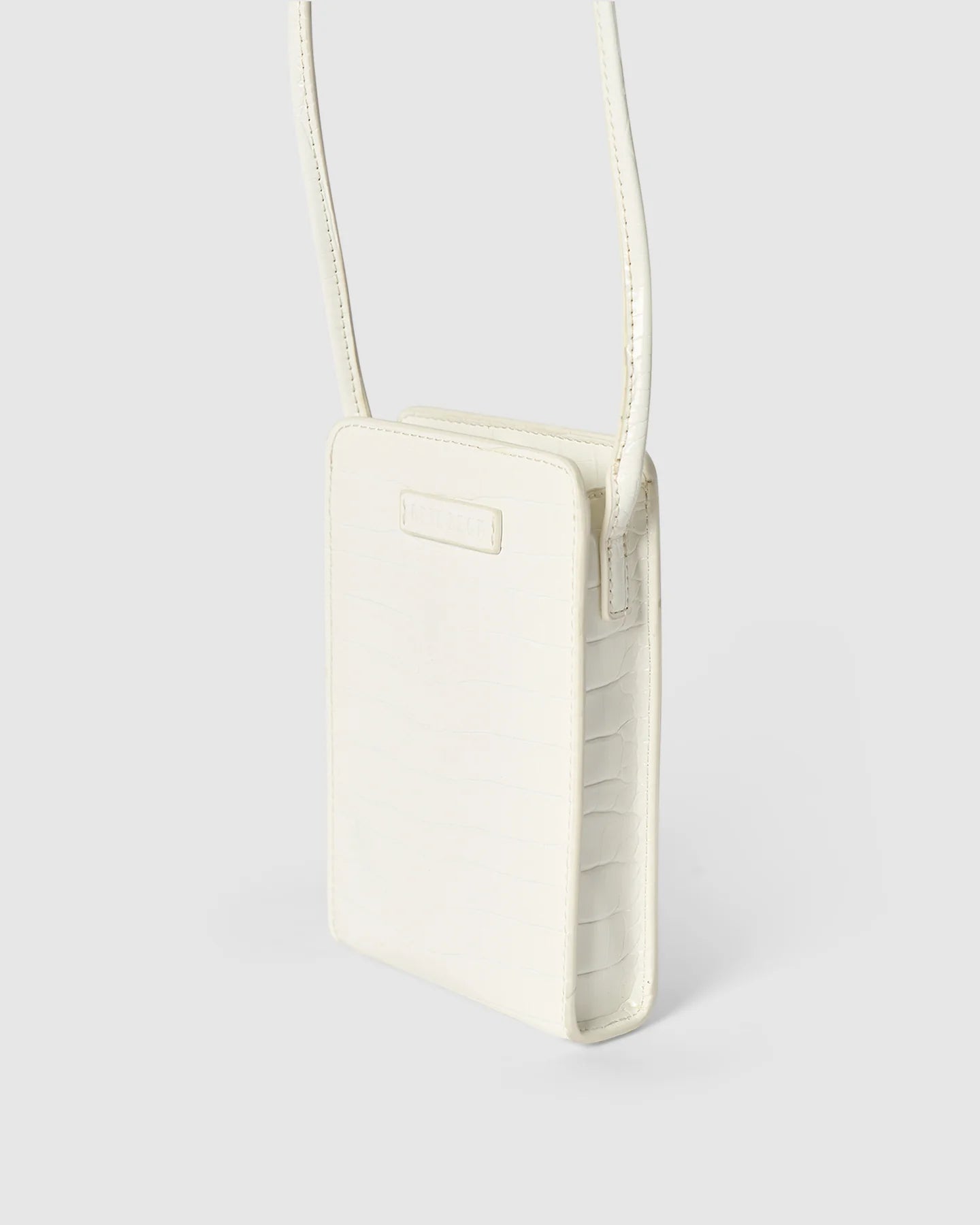 Paloma Phone Bag - WHITE BRUSHED CROC