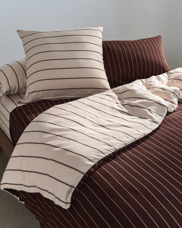 Quilt Cover - Vanilla / Mahogany
