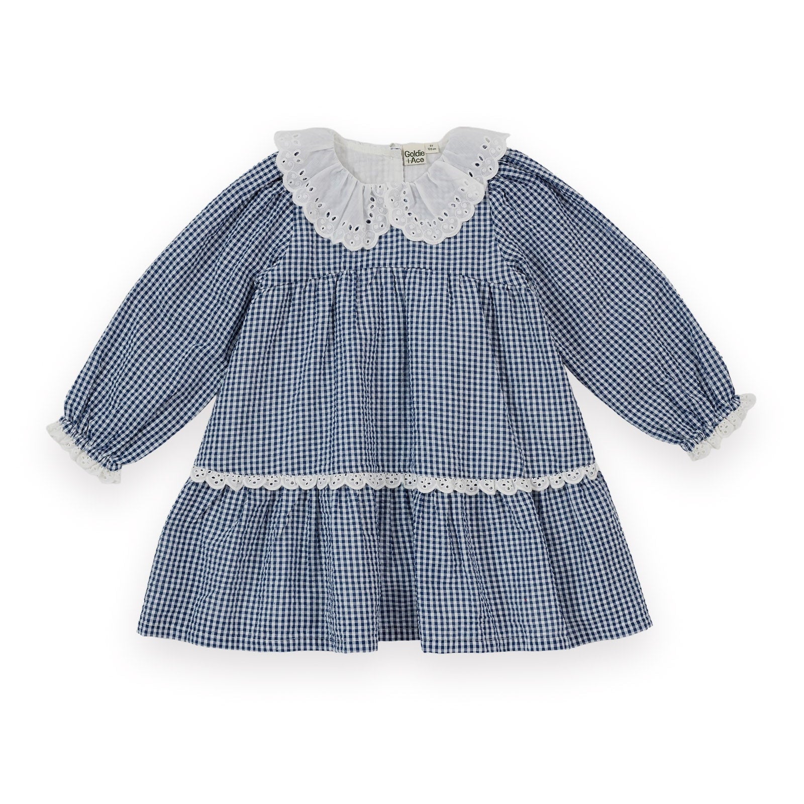 GINGHAM COLLARED DRESS