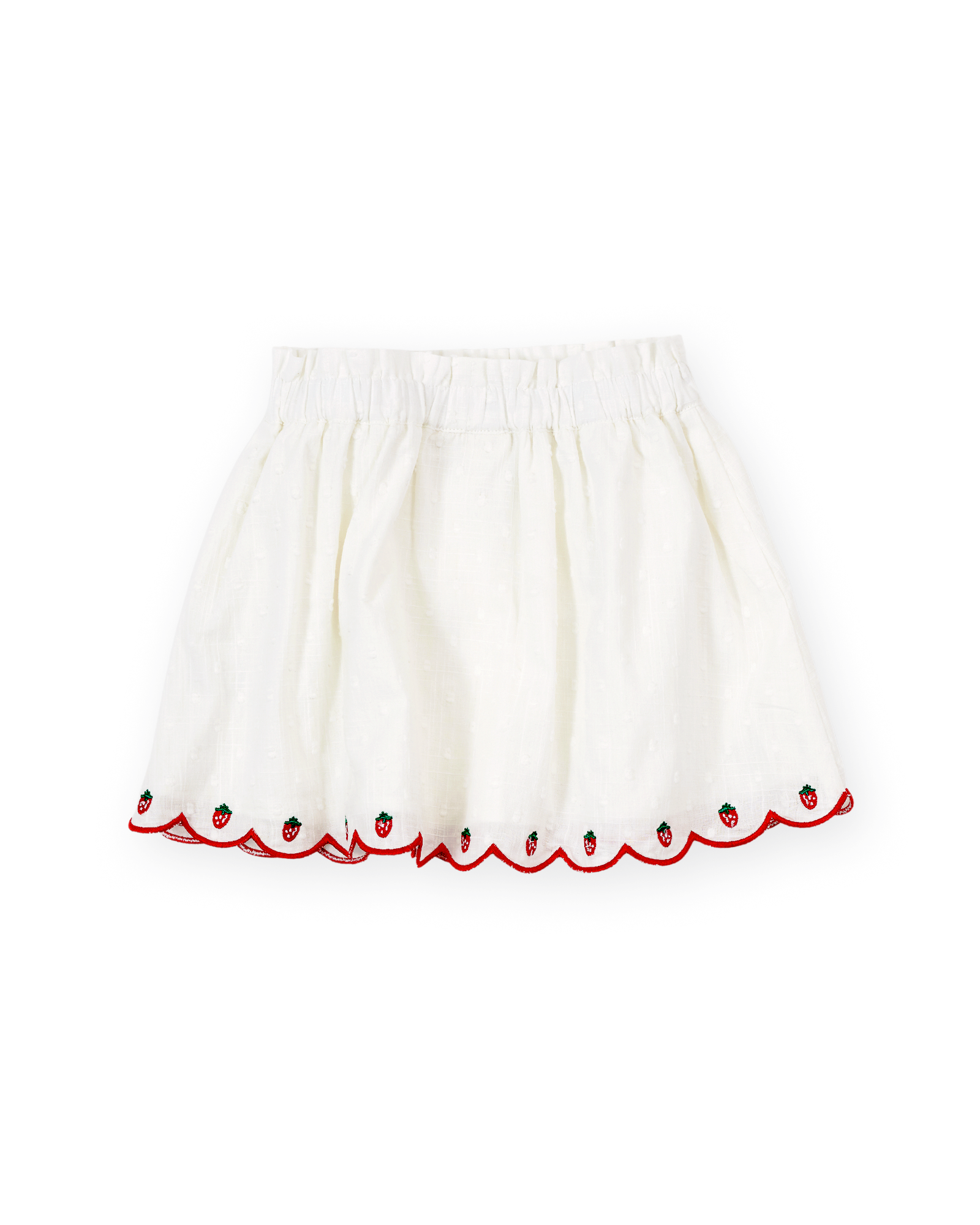 SCALLOP HEM STRAWBERRY SKIRT