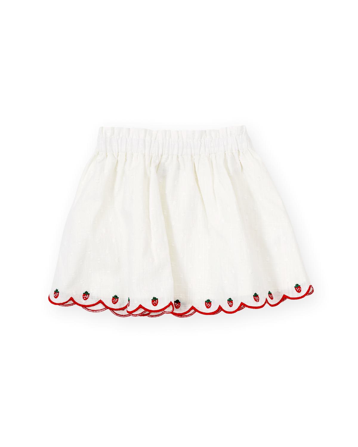 SCALLOP HEM STRAWBERRY SKIRT