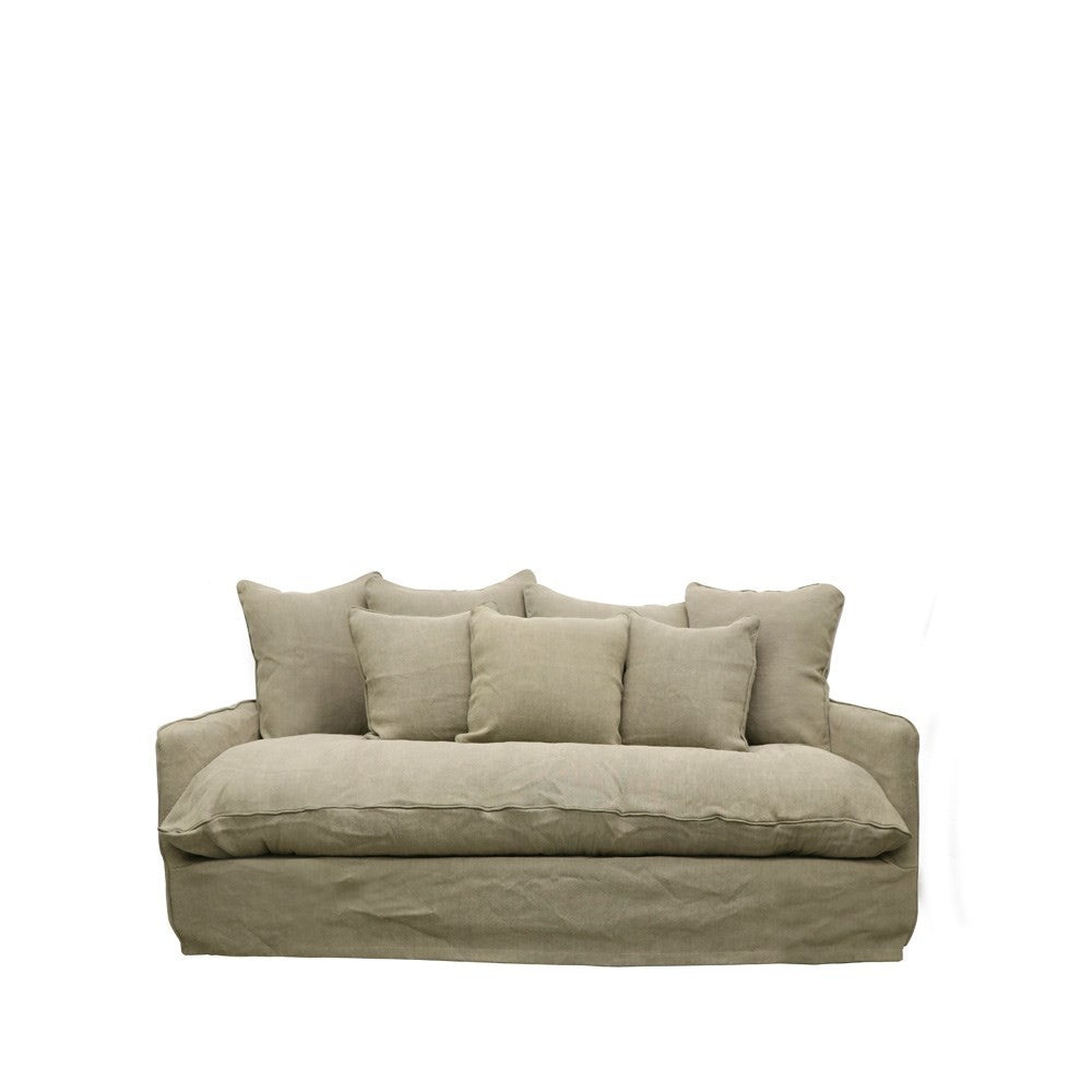 Lotus 2 Seater Slipcover Sofa - Khaki