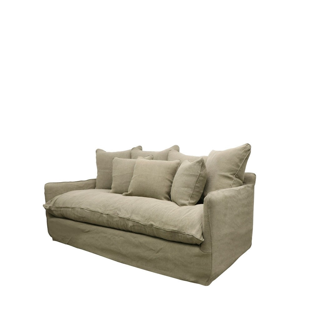 Lotus 2 Seater Slipcover Sofa - Khaki