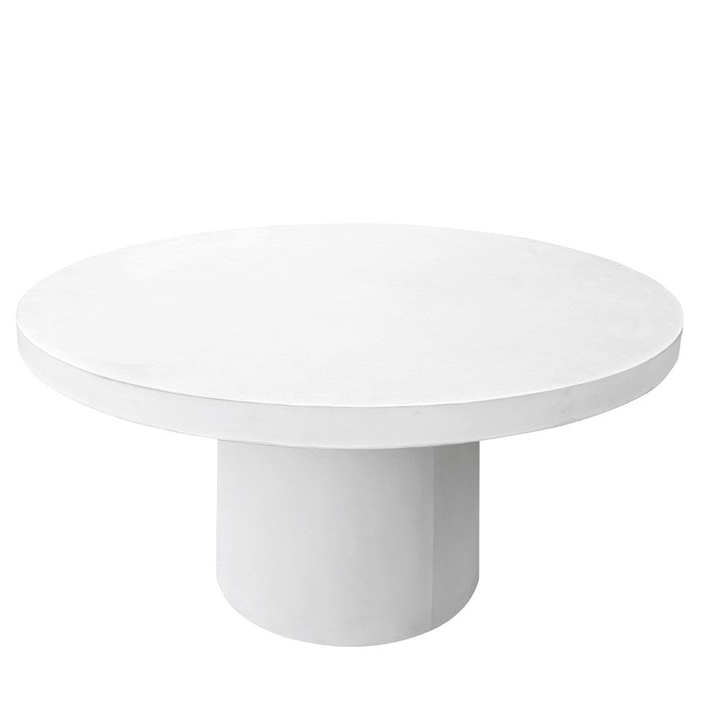 Milazzo Round Concrete Table - White