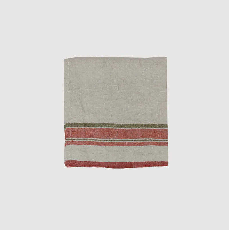 Red Selvedge Stripe Linen Napkin