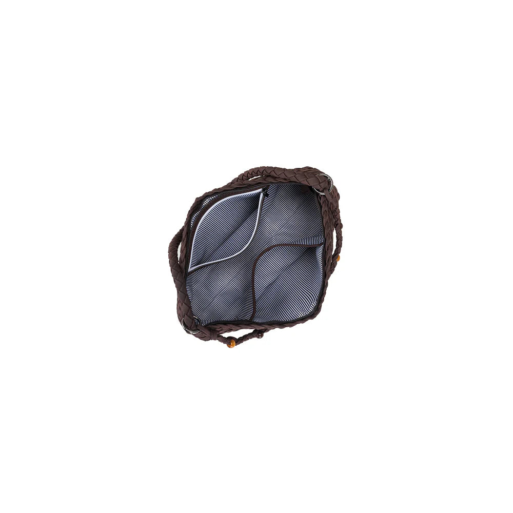 Nolita 2 Piece Eastwest Handwoven Suedette Handbag - Chocolate