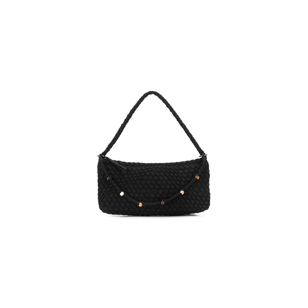 Nolita 2 Piece Eastwest Handwoven Suedette Handbag - Black