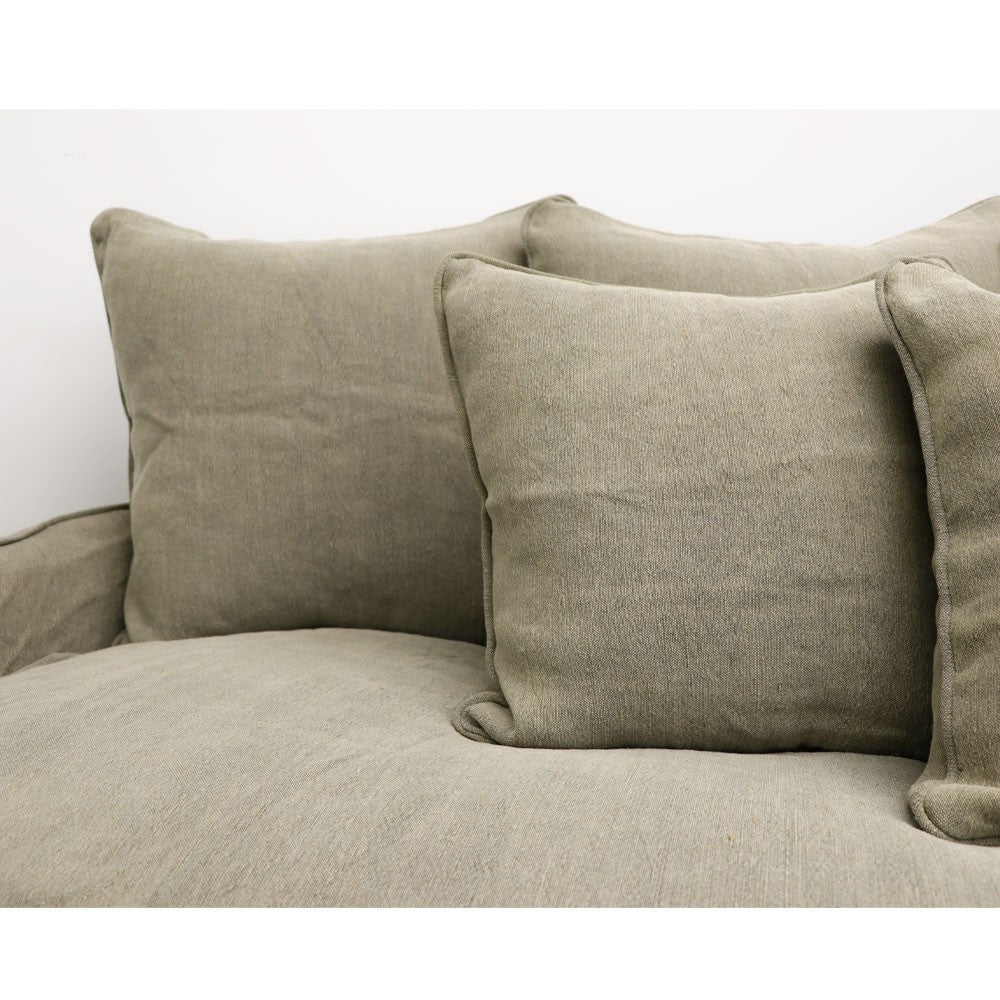 Lotus 2 Seater Slipcover Sofa - Khaki