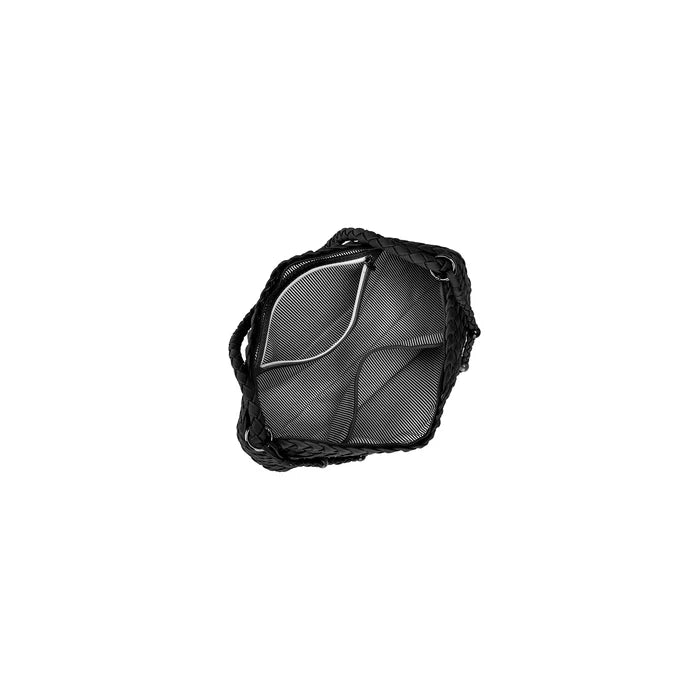 Nolita 2 Piece Eastwest Handwoven Suedette Handbag - Black