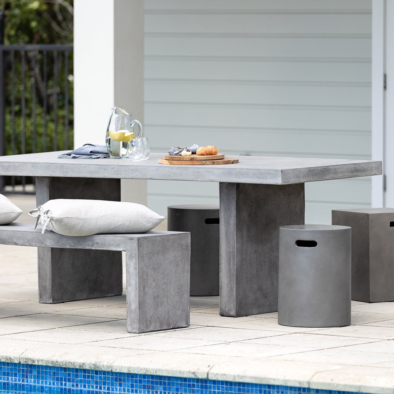 Palma Outdoor Long Bench - Grey