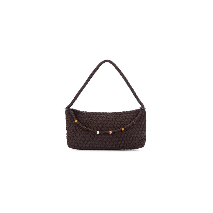 Nolita 2 Piece Eastwest Handwoven Suedette Handbag - Chocolate
