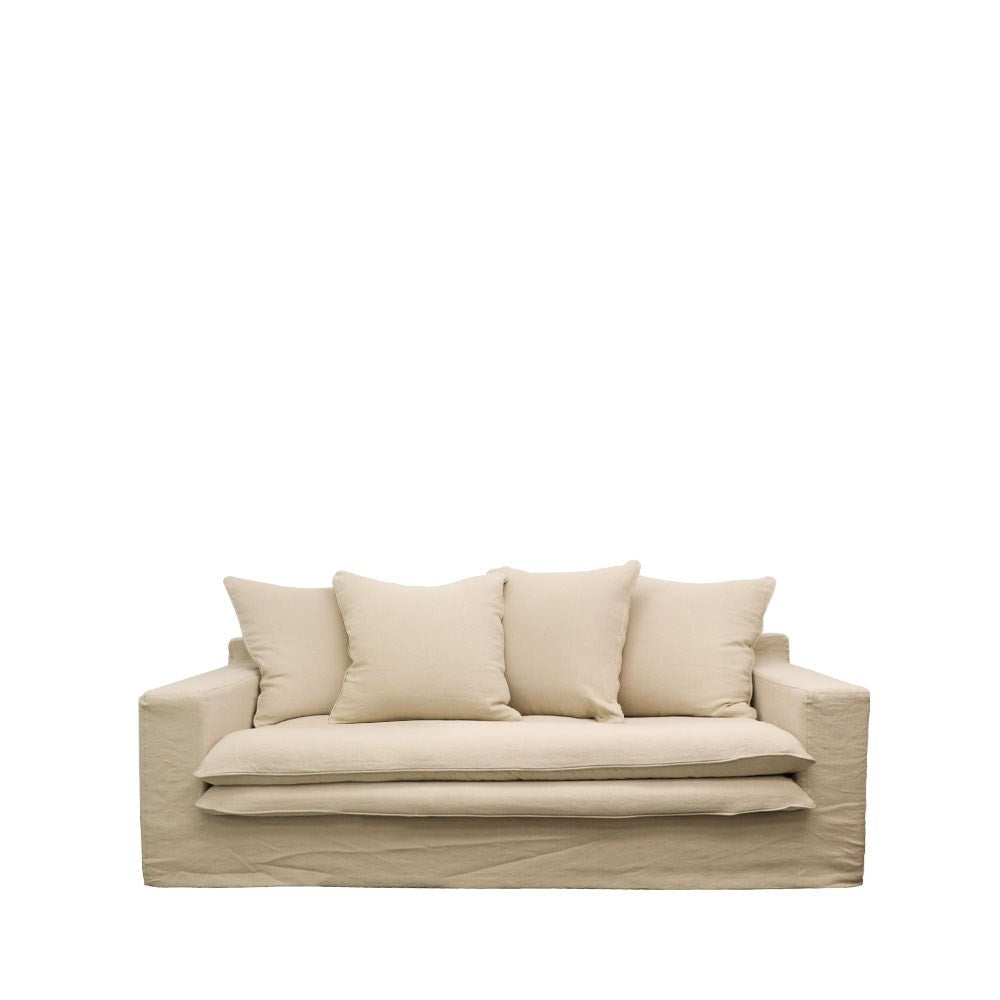 Keely 2 Seater Slipcover Sofa - Oatmeal