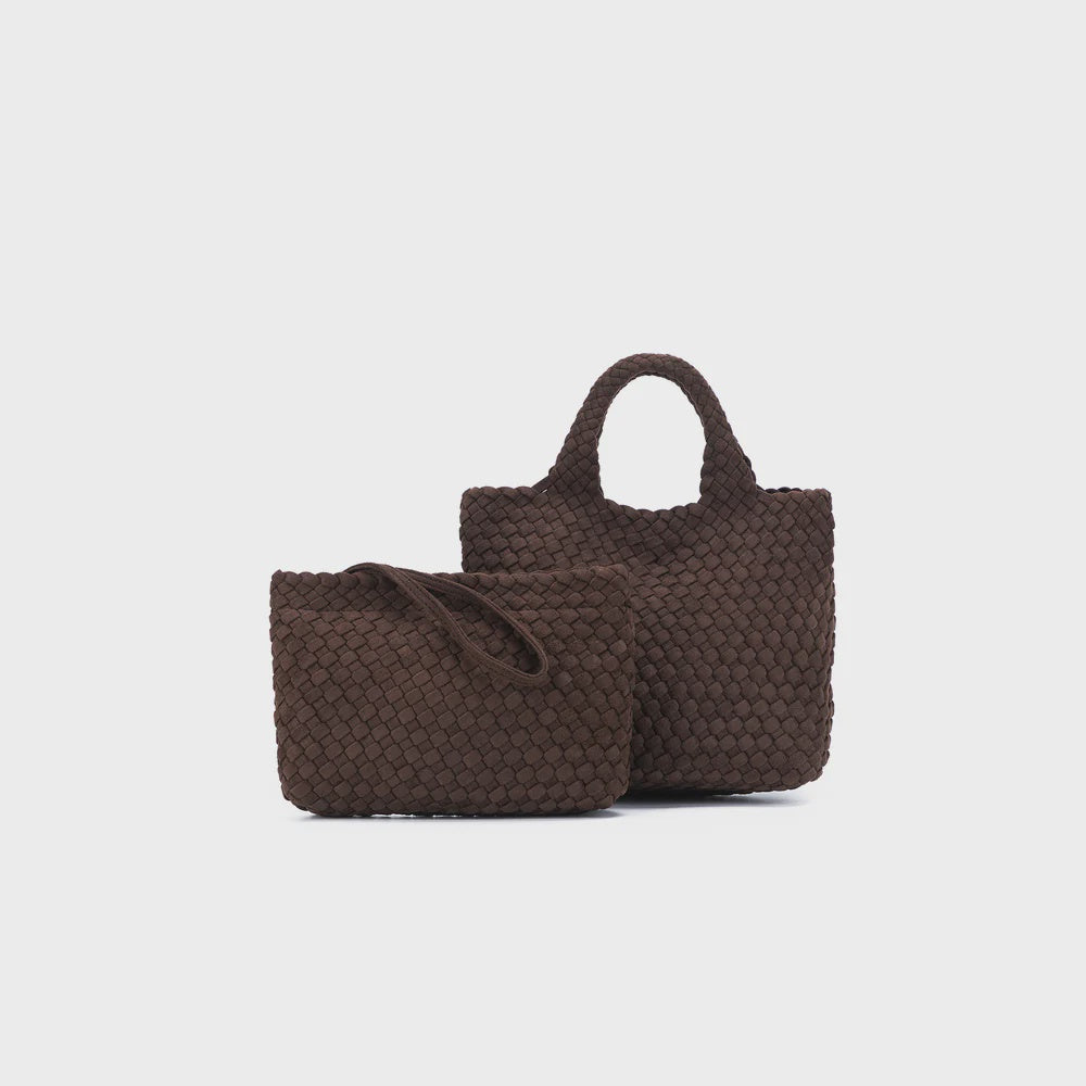 Cherie 2 Piece Suedette Mini Handbag Chocolate