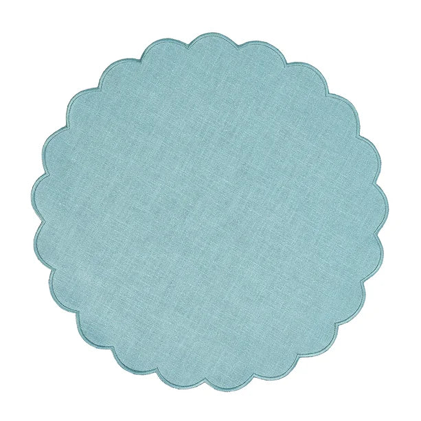 STONEWASHED Scallop Placemat - Sage