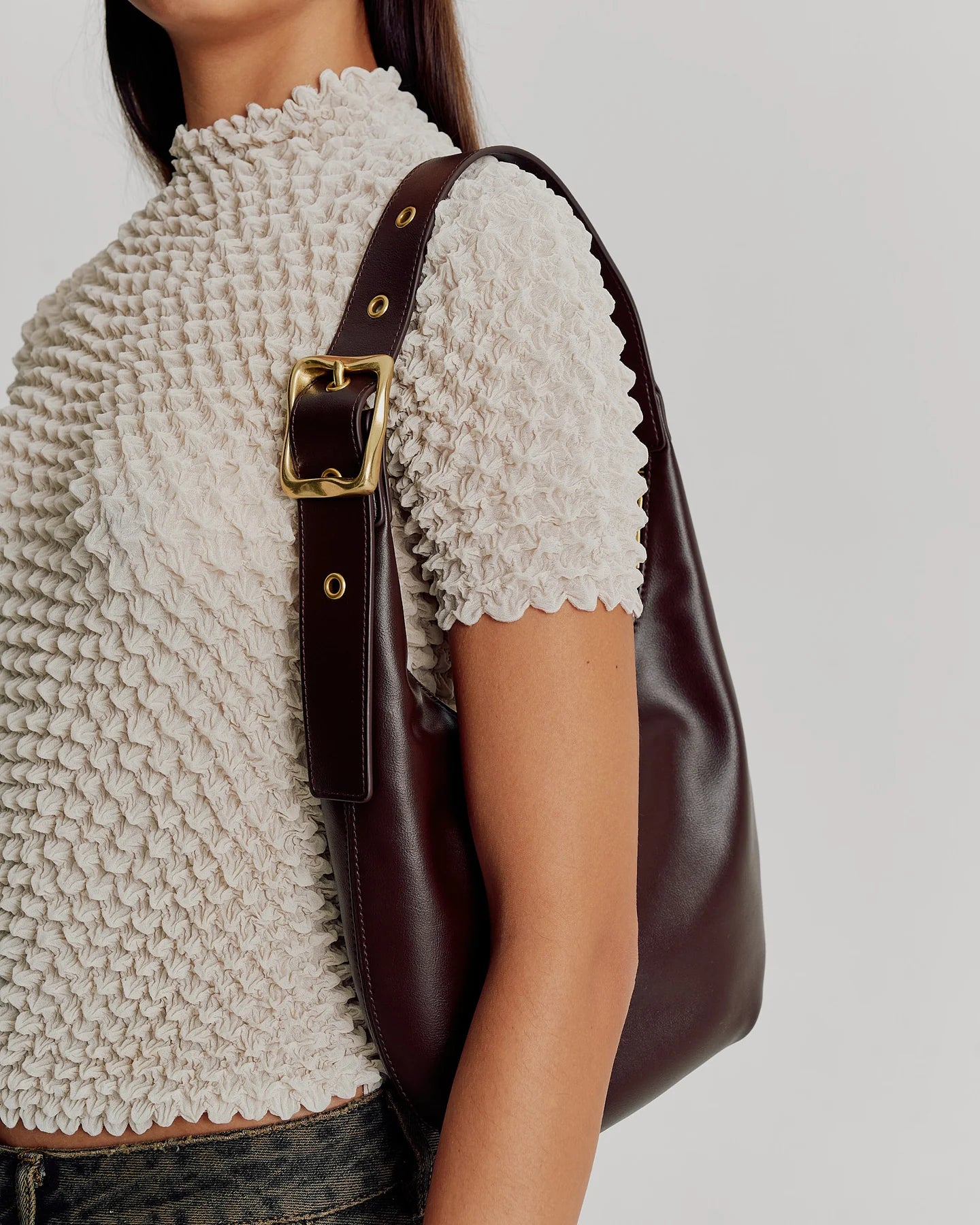 LARGE Everyday Croissant Bag - CHOCOLATE