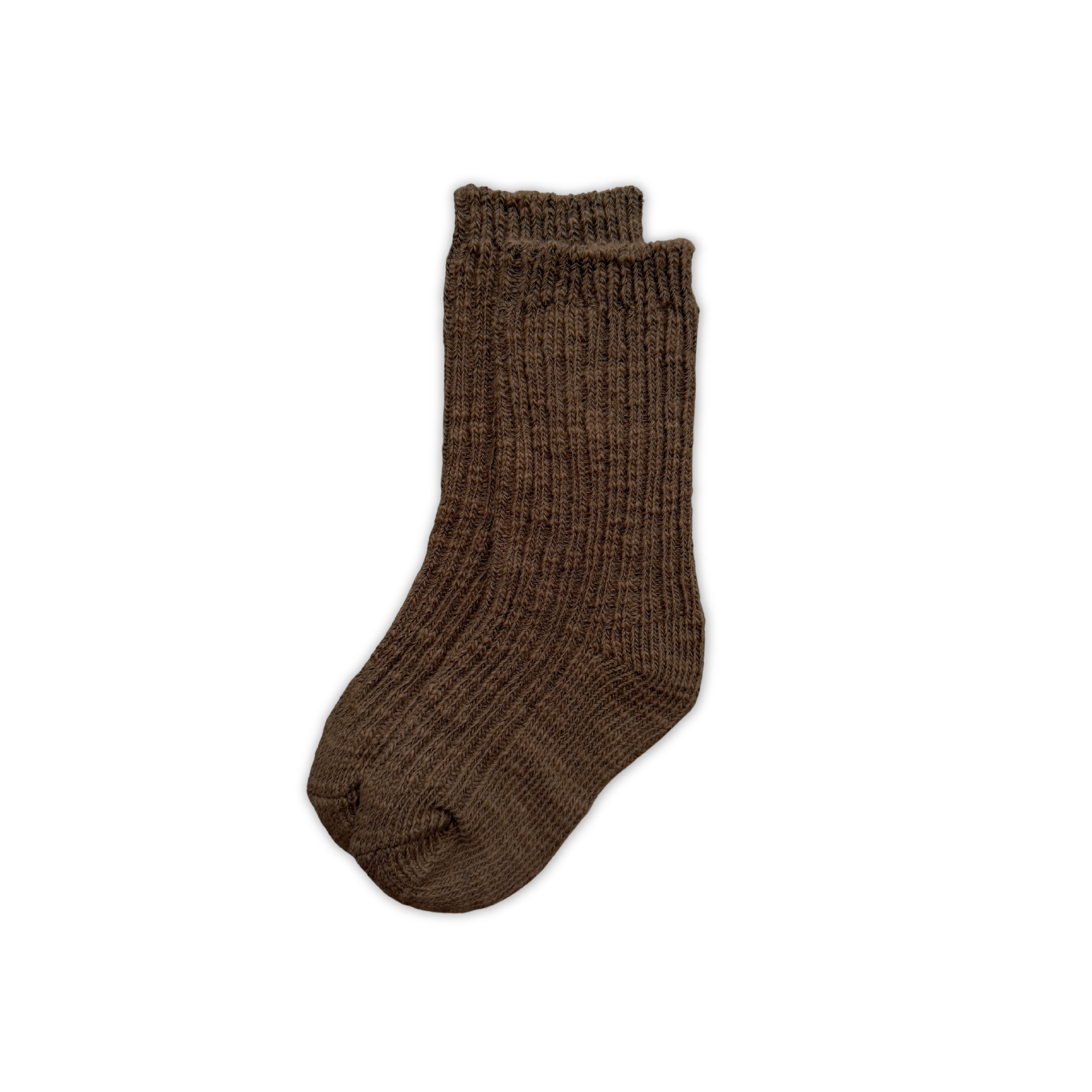 Cotton Slub Chunky Rib Socks - Espresso