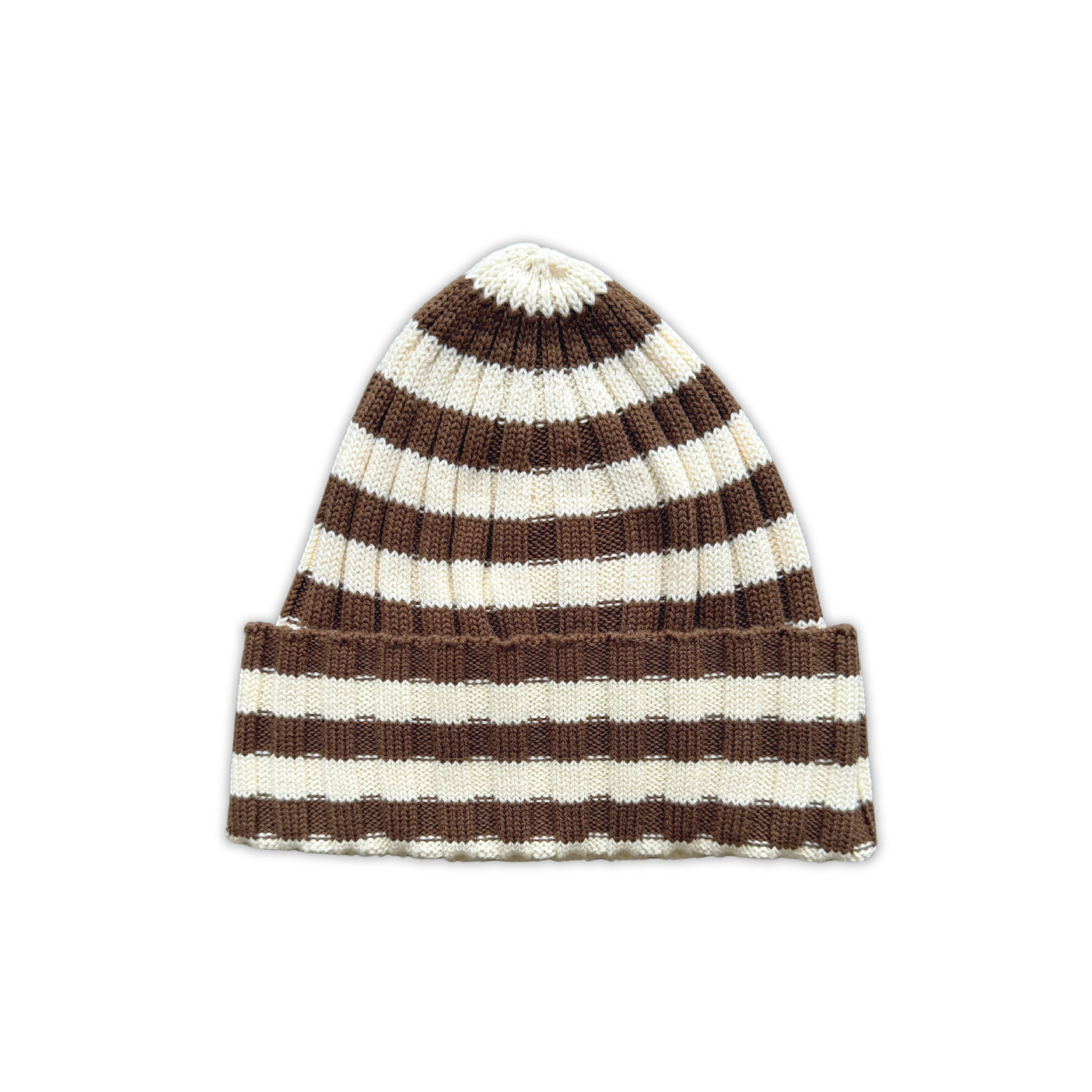 Organic Striped Pixie Rib Beanie - Espresso