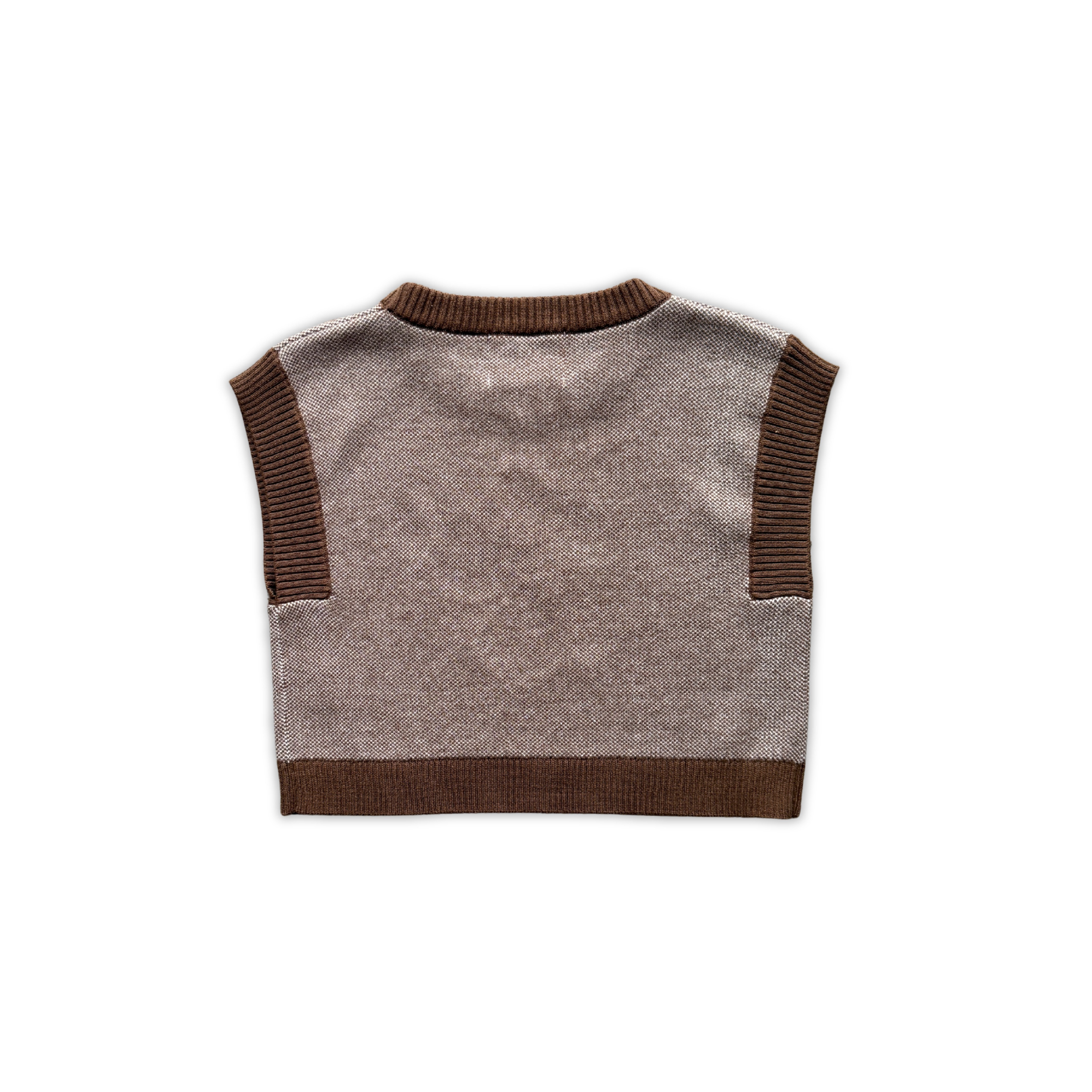 Organic Fields Embroidery Knit Vest - Espresso