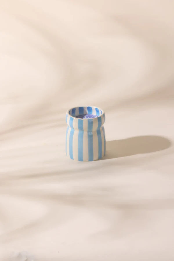CABANA BLUE STRIPED CANDLE - LOST AT SEA