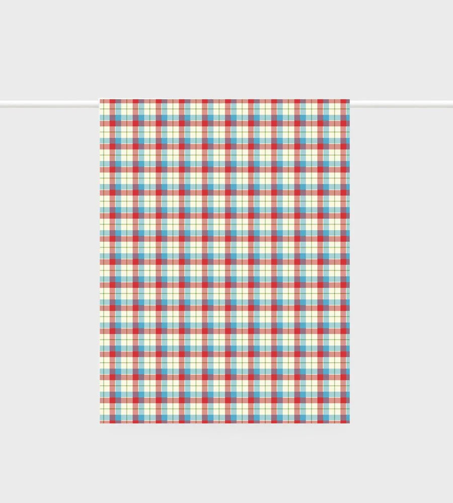 Tea Towel | Cherry + Blue Tartan