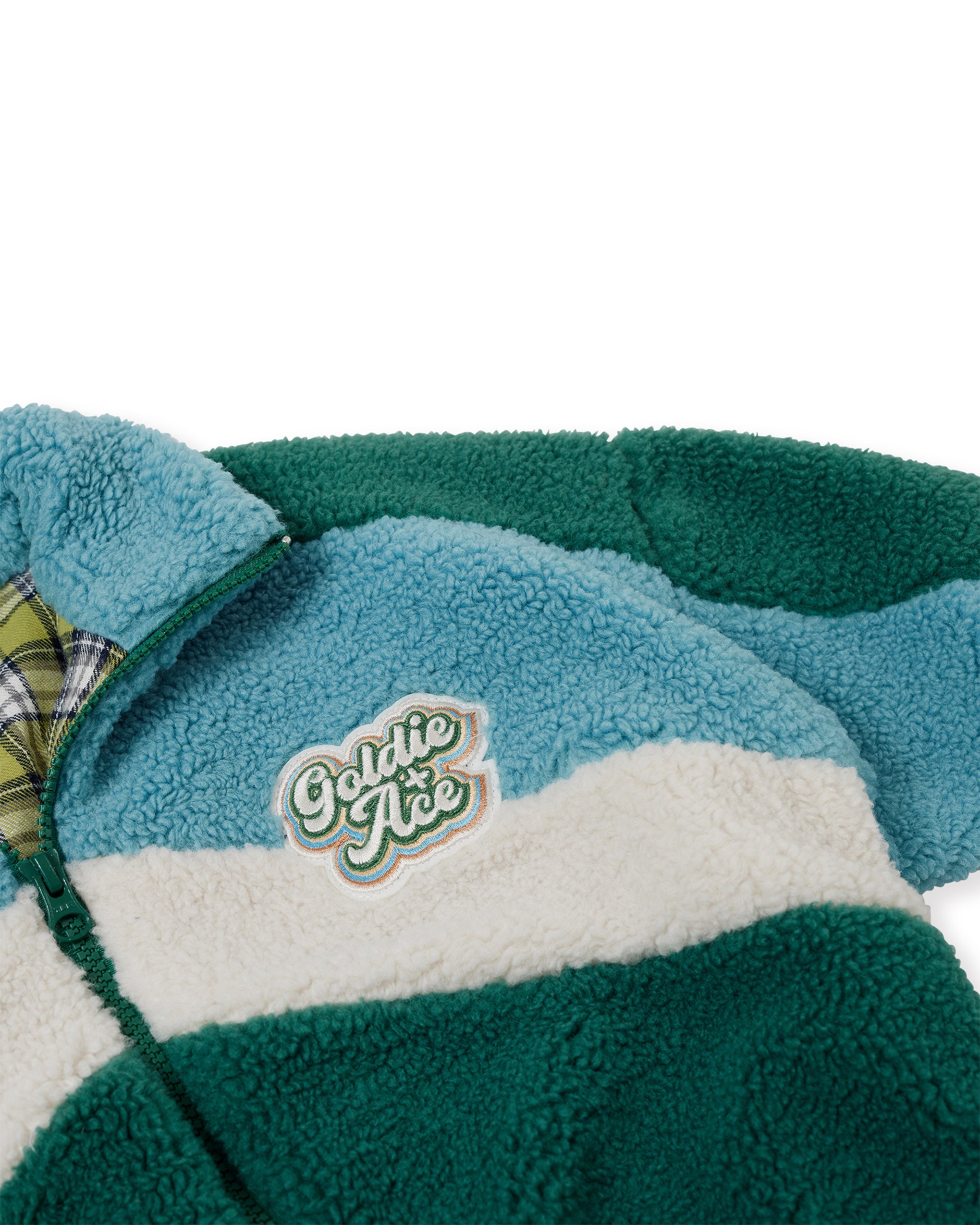 FRANKIE SHERPA JACKET TEAL/CREAM/DARK JADE