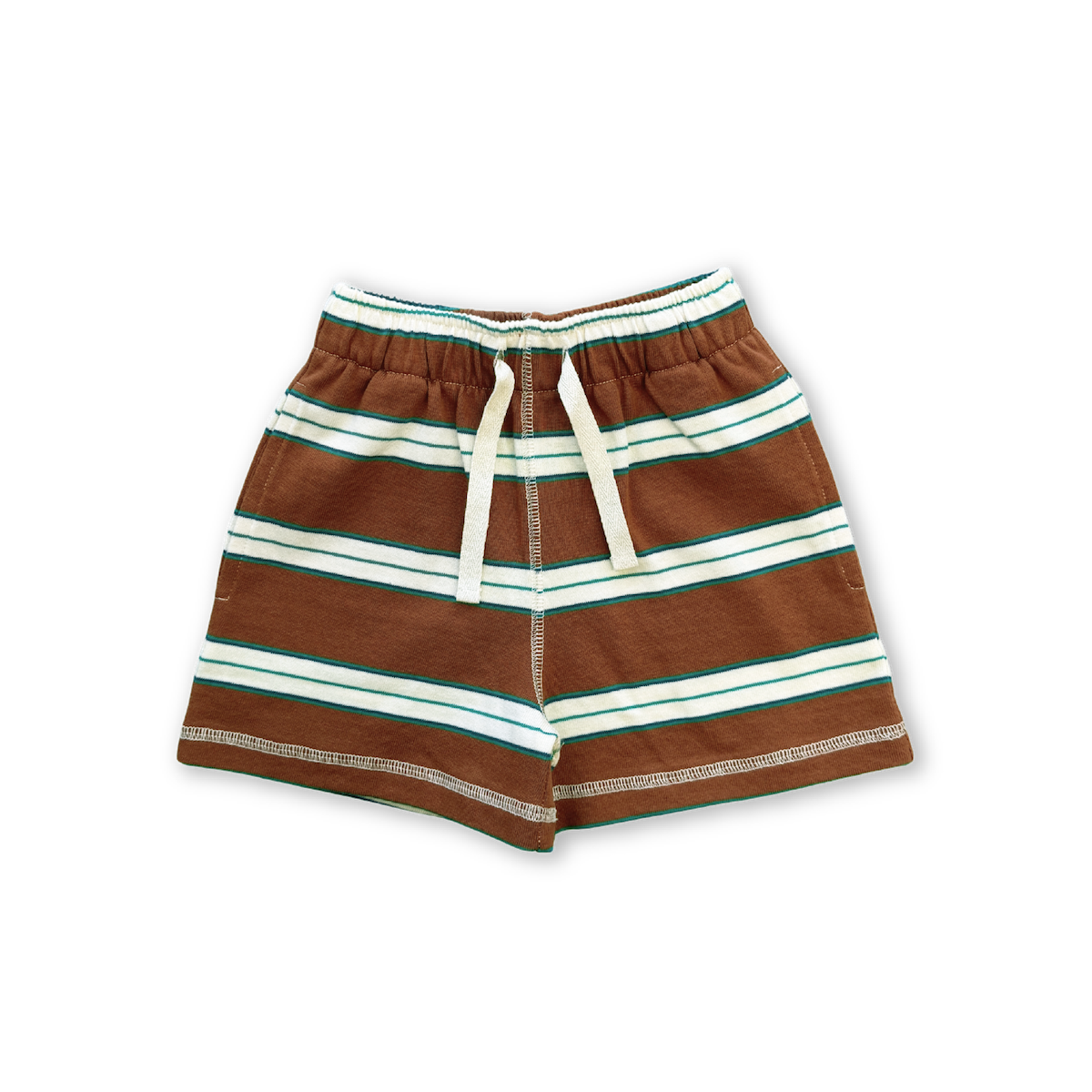 Cotton Sports Stripe Shorts - Acorn