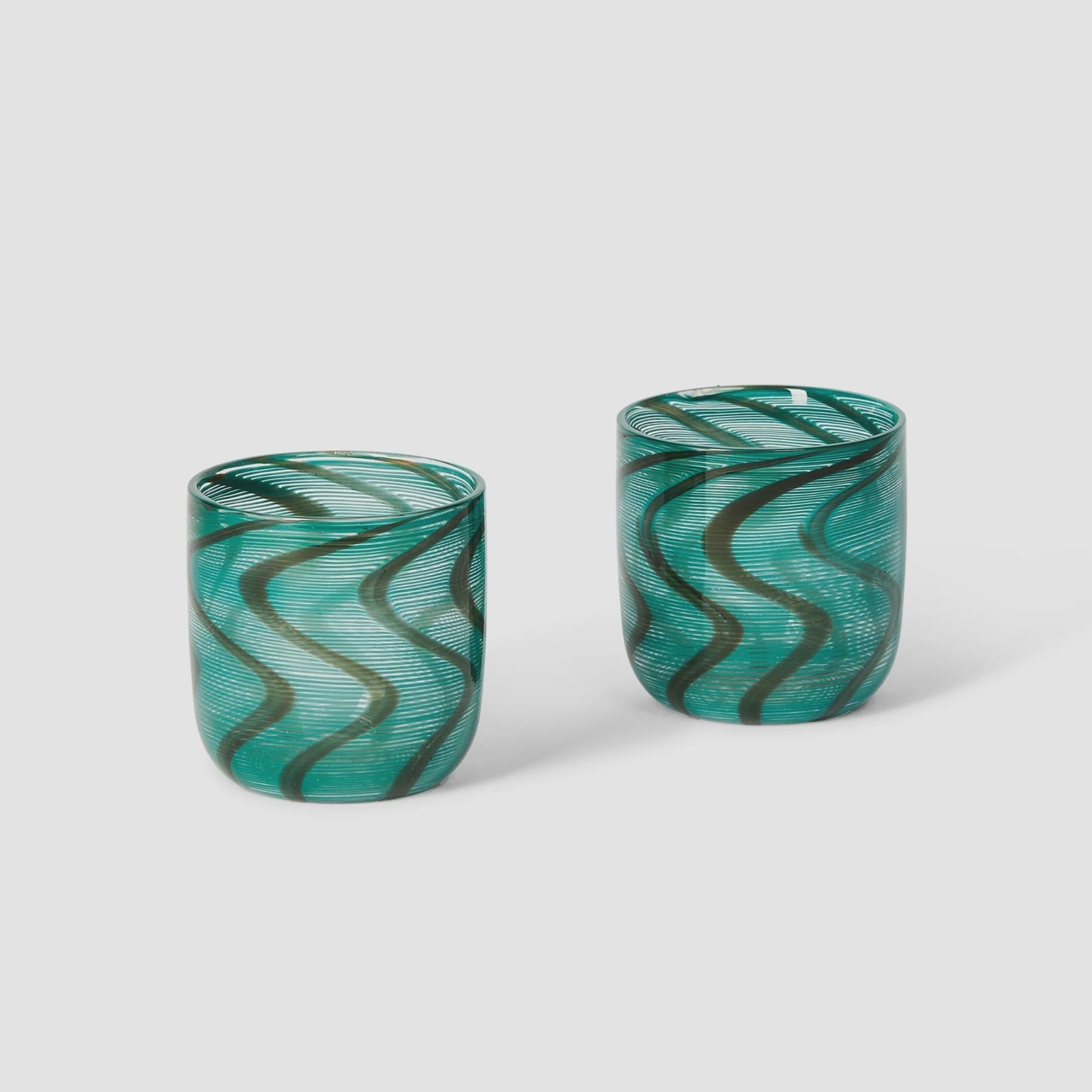 Swirl Green Tumblers - Set of 2