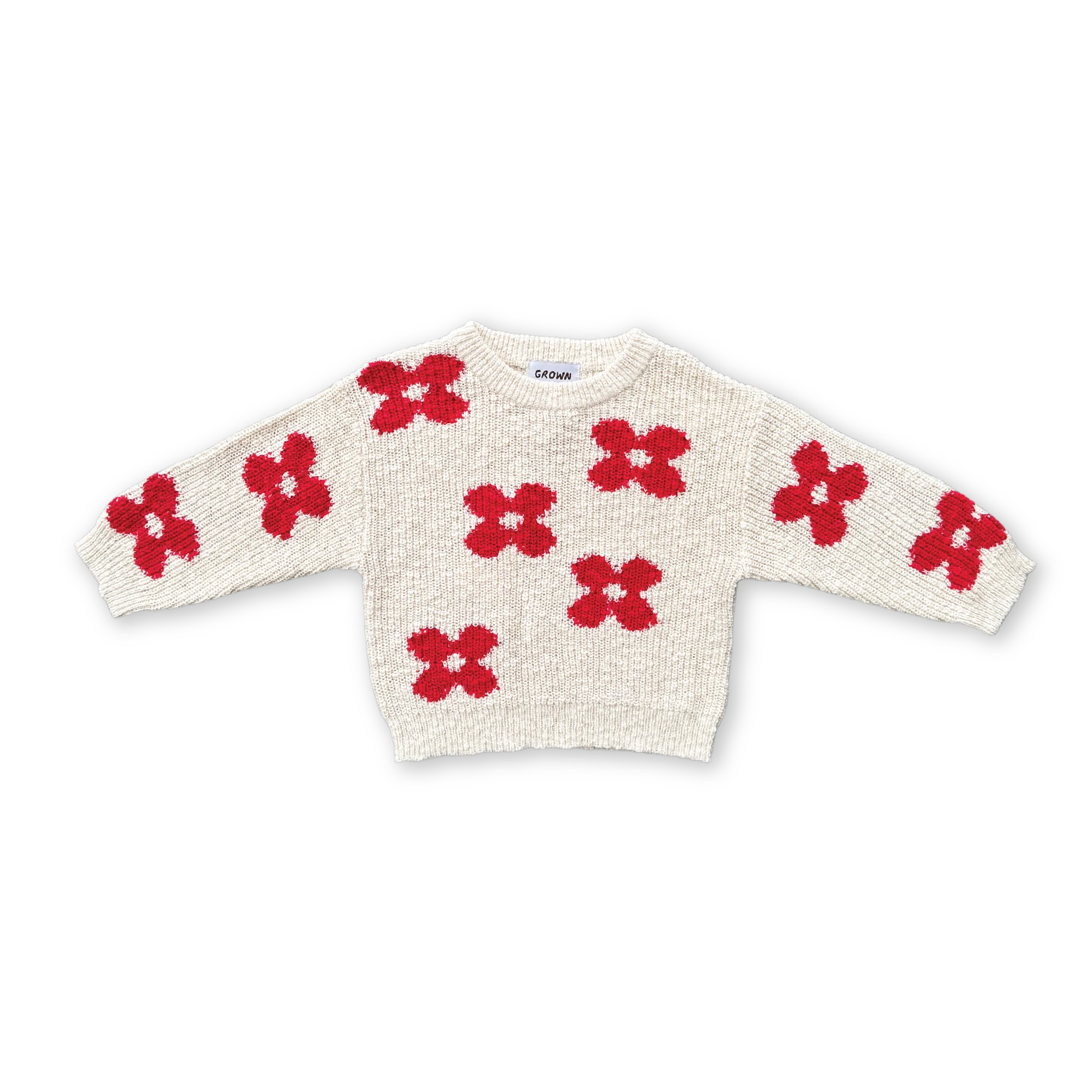 Knitted Posy Pull Over - Milk