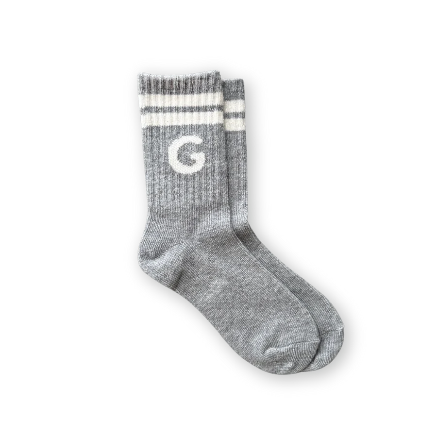 Stripe Logo Socks - Grey Marle