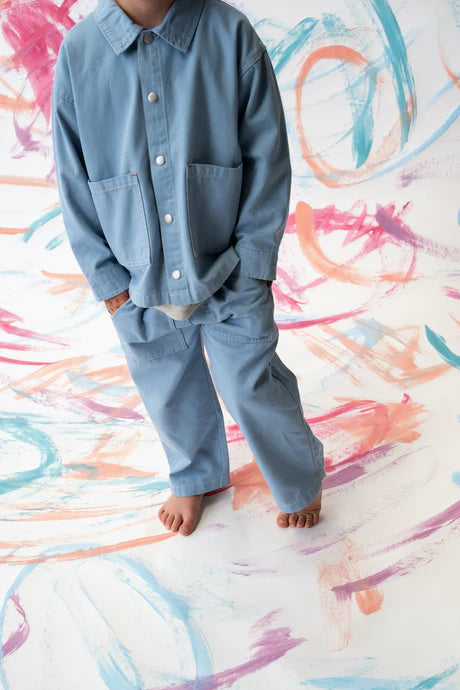 Organic Canvas Utility Pocket Pant - Duck Egg - Addy & Lou