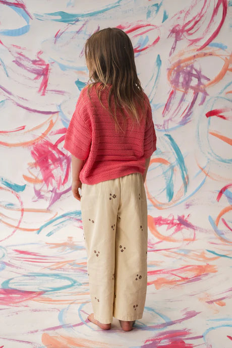Organic Heavy Knit Tee - Bright Sorbet
